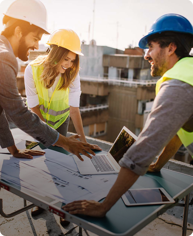 Missão - Profissionais da construção trabalhando